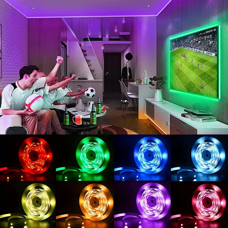 Luzes Led para TV 3 Teclas Controle Led Strip USB 5V Fita Luzes para TV Luz de Fundo Decoração de Festa em Casa Fita Flexível