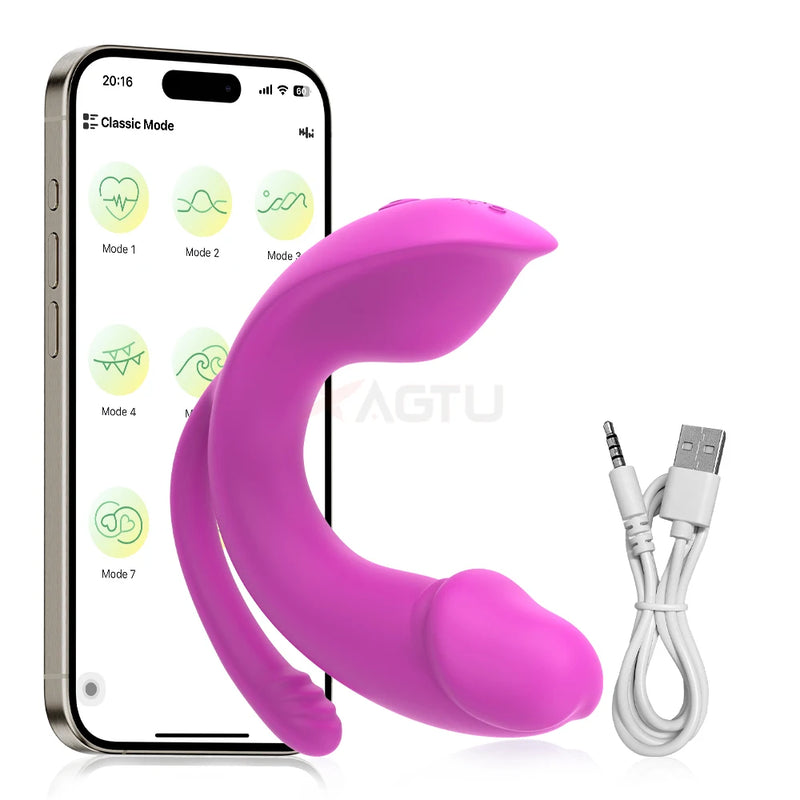 Vibrador de controle de aplicativo dildo para mulheres, estimulador de clitóris ponto G massageador de vagina plugue anal brinquedo sexual feminino suprimentos sexuais adultos