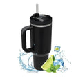 Garrafa de água isolada de aço inoxidável 1200ML , copo térmico para café, canecas quentes e frias, garrafa térmica a vácuo com alça, canudo, para esporte